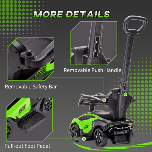 Lamborghini 2 in 1 Baby Ride on Push Car Toddler Push Along Car, Green