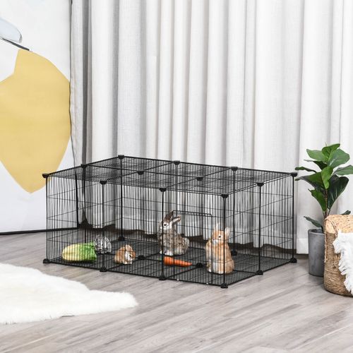DIY Pet Playpen Cage 22 Piece w/Door Bunny Chinchilla Guinea Pig Pawhut