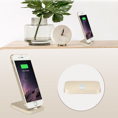 Aquarius Aluminium Phone Dock Compatible with Eight-Pin Devices, Gold