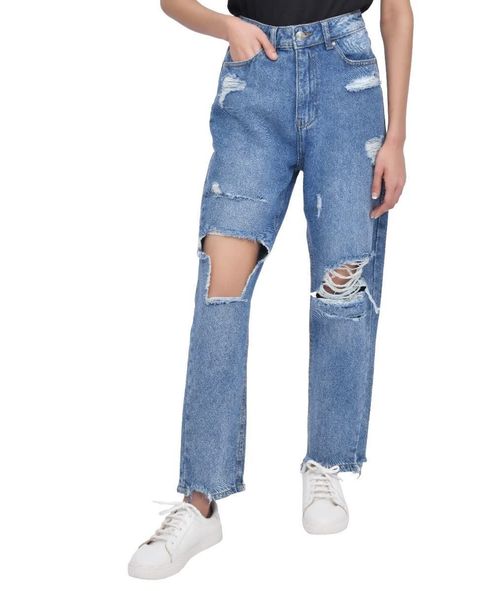 TORN HEM RIP MOM MID WASH 8