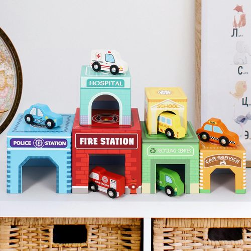 SOKA Stacking Cube with 6 Vehicles 0000464