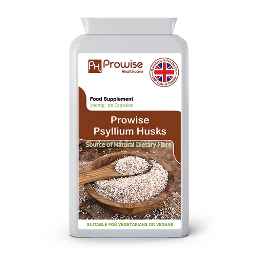 Psyllium Husks 750mg x 90 Capsules by Prowise Healthcare