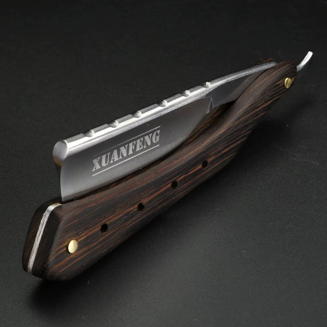 Wenge Wooden Handle Folding Razor Hardened Steel High Hardness Sharp Straight Razor Men'S Razor