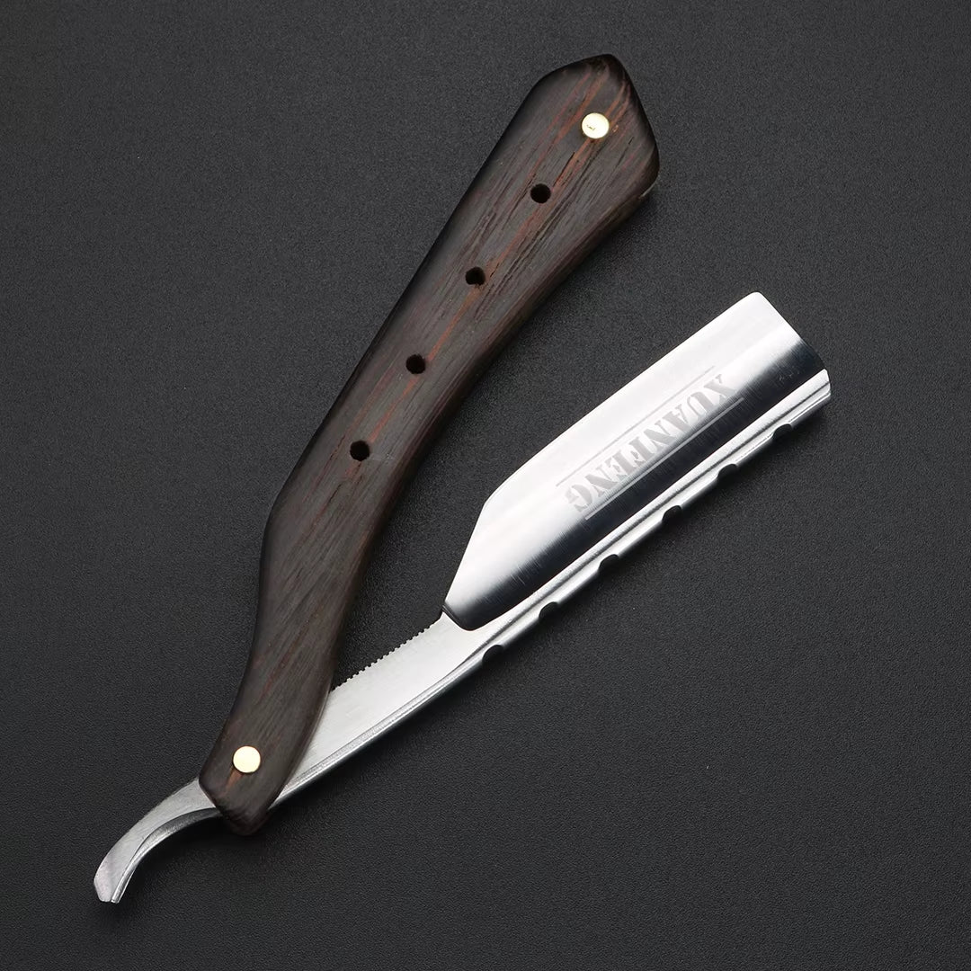 Wenge Wooden Handle Folding Razor Hardened Steel High Hardness Sharp Straight Razor Men'S Razor