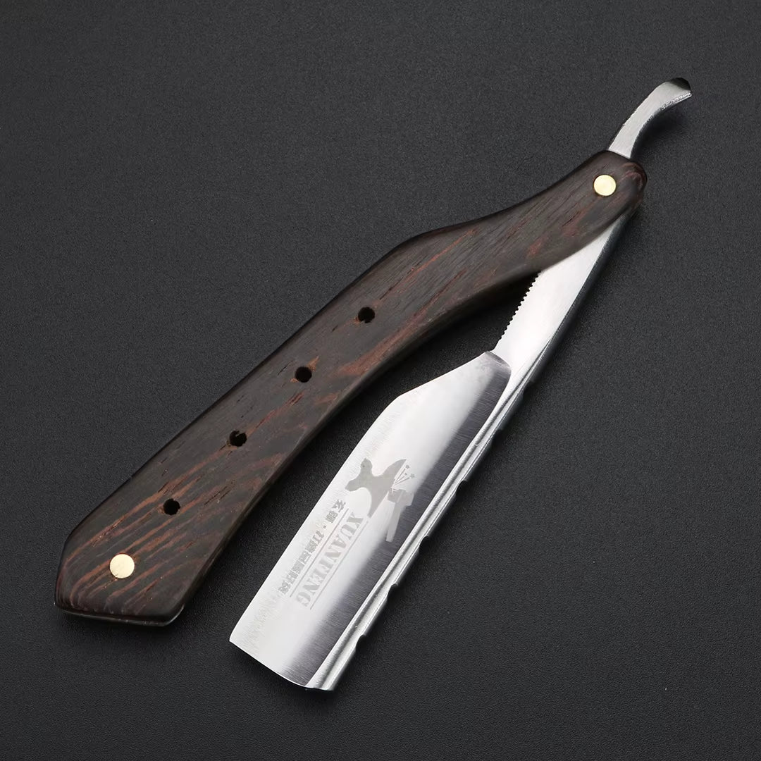 Wenge Wooden Handle Folding Razor Hardened Steel High Hardness Sharp Straight Razor Men'S Razor