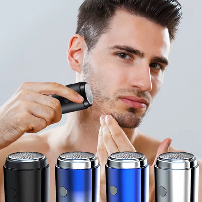 Mini Men Electric Shaver Vehicle Business Trips Beard Trimmer USB Rechargeable Shaver Typec Charging Facial Cleaning Tool