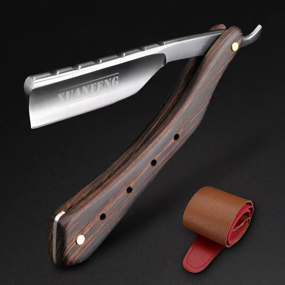 Wenge Wooden Handle Folding Razor Hardened Steel High Hardness Sharp Straight Razor Men'S Razor