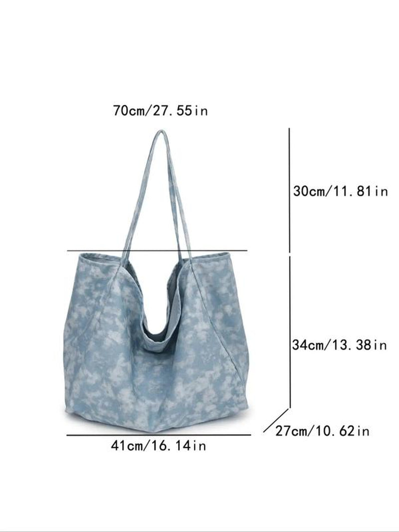 Women'S Fashion Leopard Print Shopping Tote Bag, Large Capacity Lightweight Foldable Shoulder Bag, Trendy Versatile High-Quality Daily Commuting Bag for Girl