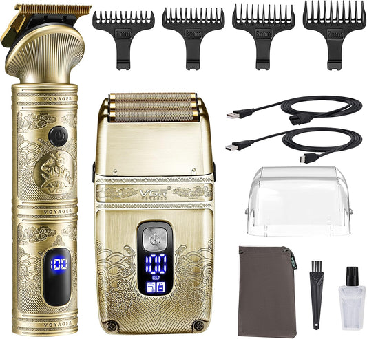 Gifts for Him Hair Trimmer & Electric Razor for Men, Foil Shaver, Beard Trimmer, T Liners Barber Kit, Men'S Grooming Kit with Triple Blades Waterproof Cordless