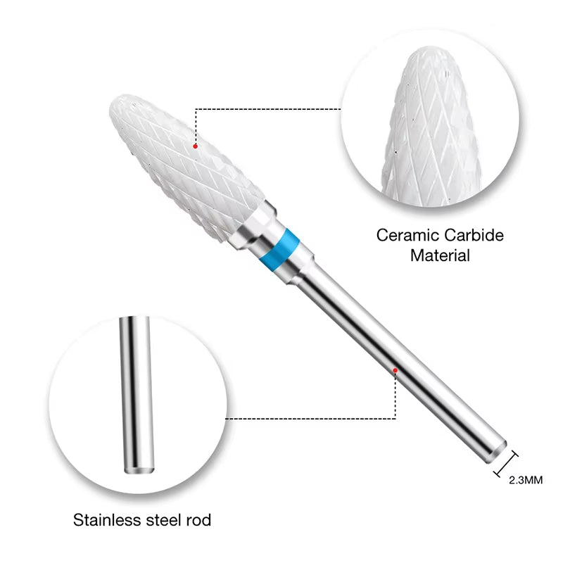 1Pcs Ceramic Milling Cutter Nail Drill Bits Electric Manicure Drills Pedicure Mill Bits Machine Files Nail Art Accessories Tool