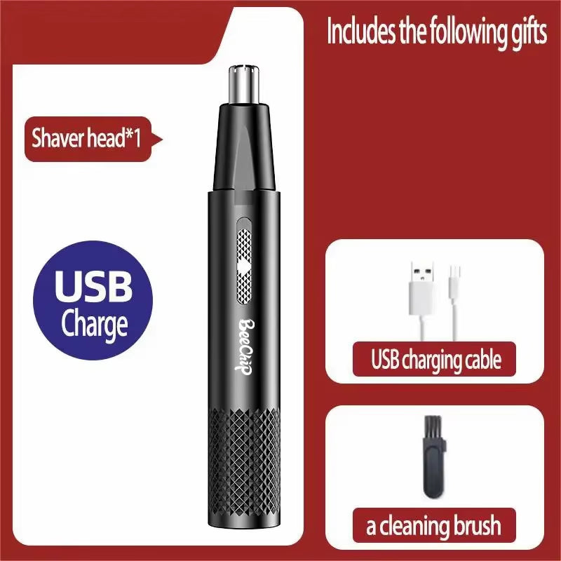 Nose Hair Trimmer USB Rechargeable Trimmer for Nose Andear Hair Metal Shaver Electric Shaver Trim Nose Hair for Women and Men