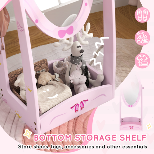 Adorable 360-Degree Rotatable Mirror with Storage for Children's Room