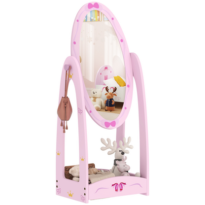 Adorable 360-Degree Rotatable Mirror with Storage for Children's Room