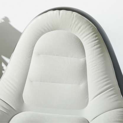 Outsunny Inflatable Chair and Foot Stool for Gaming, Reading, Watching, Grey