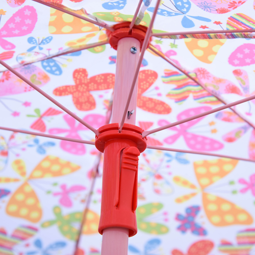 Outsunny Kids Folding Picnic Table Chair Set Butterfly Pattern Outdoor Parasol