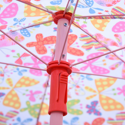 Outsunny Kids Folding Picnic Table Chair Set Butterfly Pattern Outdoor Parasol