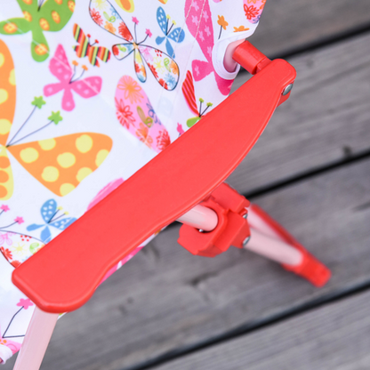 Outsunny Kids Folding Picnic Table Chair Set Butterfly Pattern Outdoor Parasol