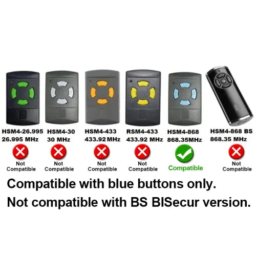 Scimagic-RC Mini Garage Remote Control with In-Built Battery - 868MHz Clone