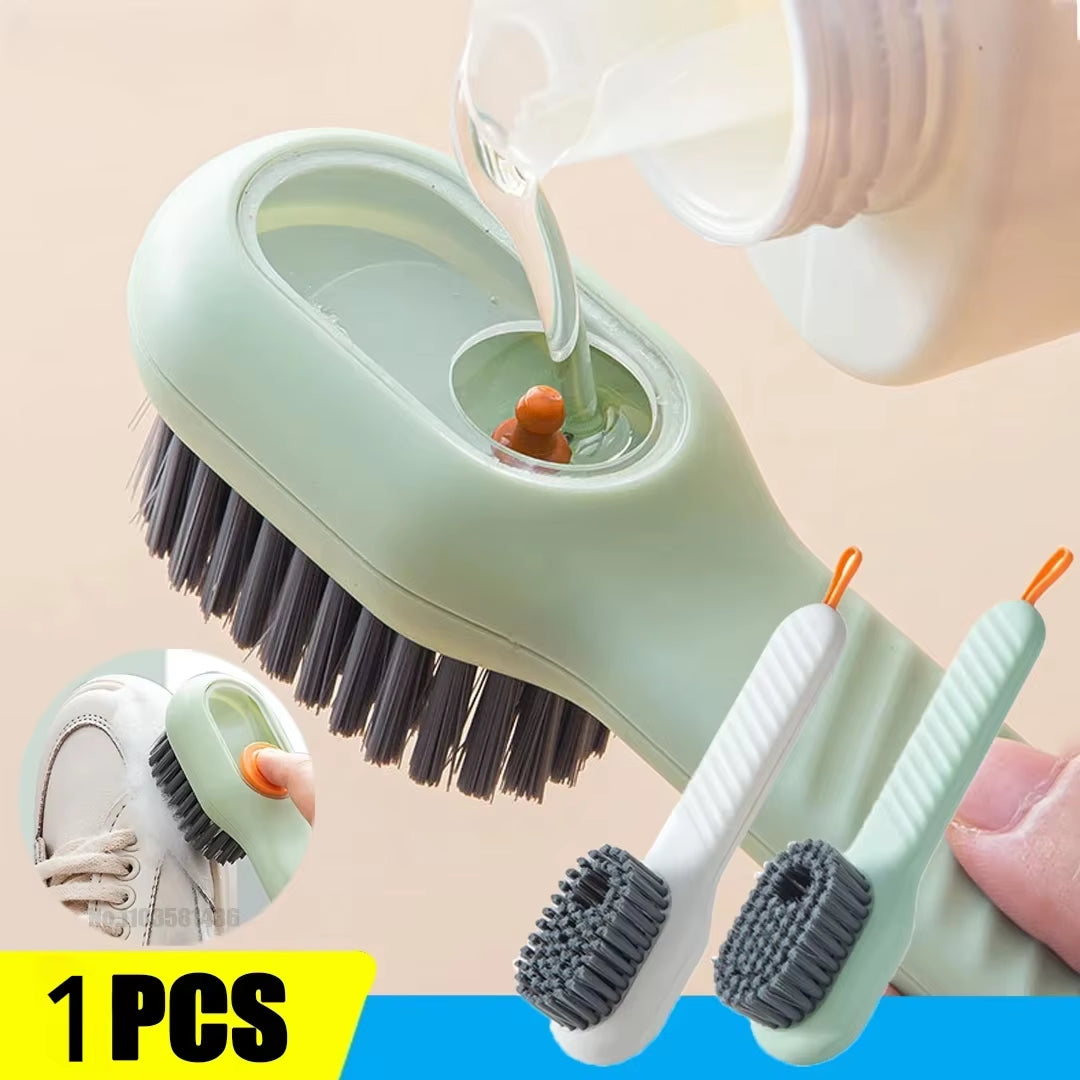 1Pcs Multifunctional Cleaning Brush Soft Automatic Liquid Shoe Brush Clothes Brush Shoe Clothing Board Brush Shoe Cleaner Tool