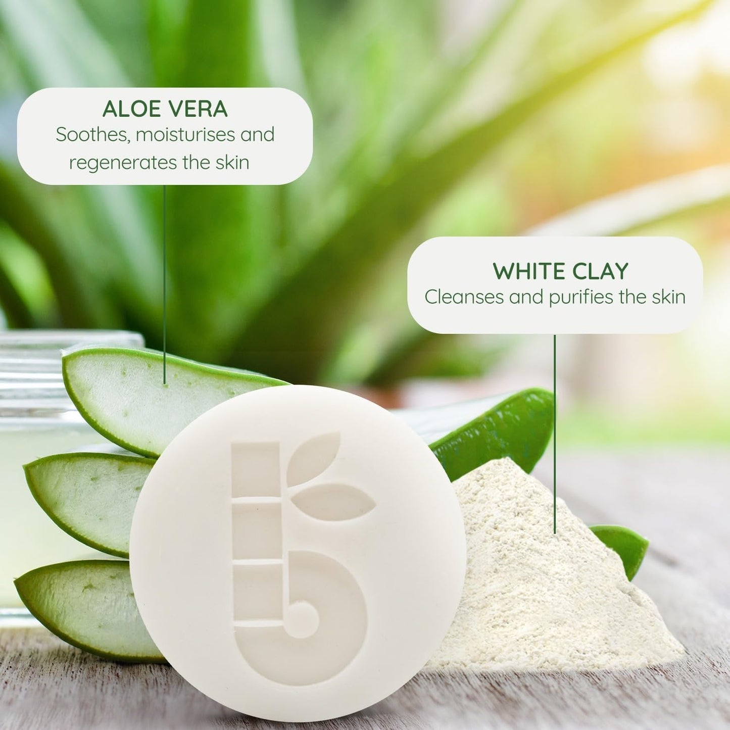 | Shaving Bar | 80G | Organic White Clay & Aloe Vera Shaving Soap Bar | Shaving Soap Sensitive Skin | Eco Soap Bar | Vegan Soap Bar | Fragrance-Free Shaving Soap