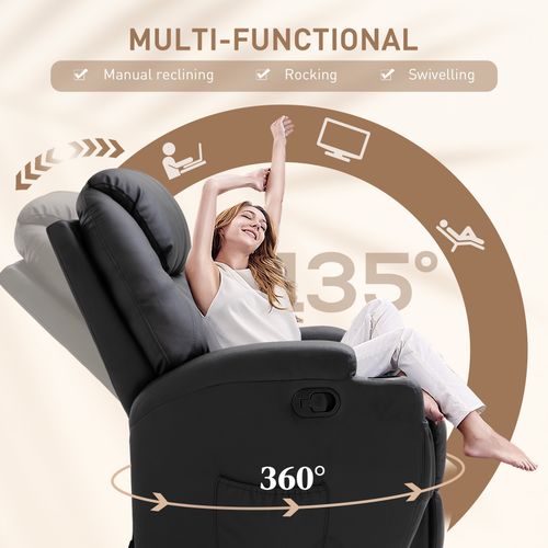 Faux Leather Electric 8-Point Vibration Massage Recliner Sofa Chair with Remote
