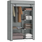 Fabric Wardrobe Portable Wardrobe with 6 Shelves 1 Hanging Rail Light Grey