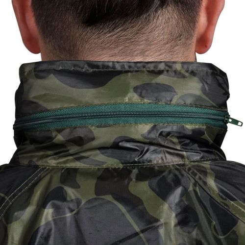 Men's Camo Print 2-Piece Rain Suit with Hood XXL