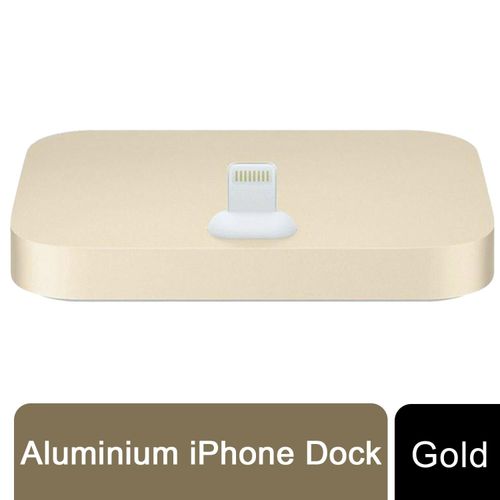 Aquarius Aluminium Phone Dock Compatible with Eight-Pin Devices, Gold