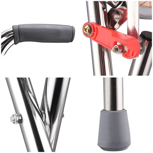 Hold 187.4 Lbs Folding 2-in-1 Folding Cane Seat ,Thickening Travel Seat and Cane, Four-Leg Folding Walking Stick, Stainless Steel Lightweight Folding Mobility Aid
