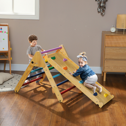 AIYAPLAY Toddler Climbing Frame, Wooden Indoor Pikler Triangle Set