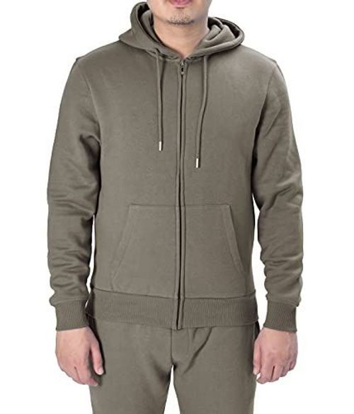 MENS ZIP HOODIE KHAKI XL