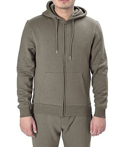 MENS ZIP HOODIE KHAKI XL
