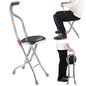 Hold 187.4 Lbs Folding 2-in-1 Folding Cane Seat ,Thickening Travel Seat and Cane, Four-Leg Folding Walking Stick, Stainless Steel Lightweight Folding Mobility Aid