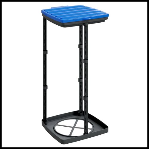 vidaXL Rubbish Bag Holders 2 pcs Black and Blue 60 L PP