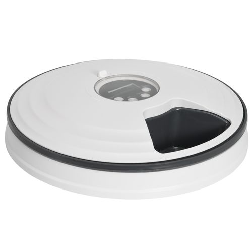 Automatic Pet Feeder w/ Digital Timer Six-Meal Food Dispenser Trays White