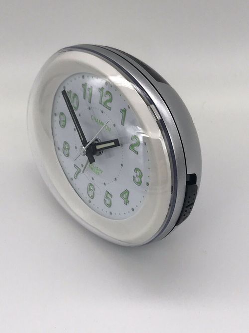 Champion Silent Sweep Silver Alarm Clock MF888S