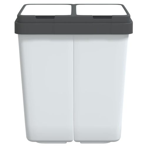 vidaXL Dual Bin White 2x25 L