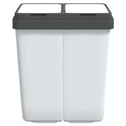 vidaXL Dual Bin White 2x25 L