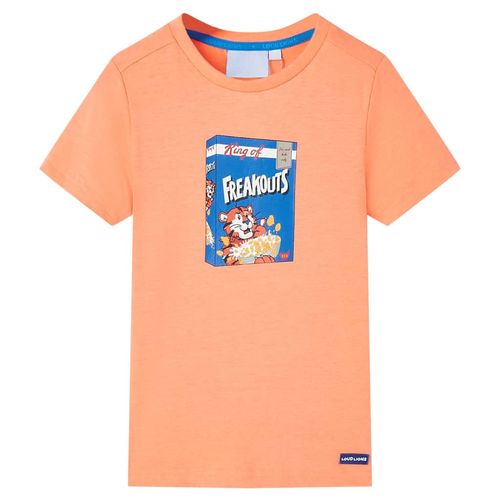 Kids' T-shirt with Short Sleeves Neon Orange 92