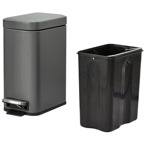 5L Steel Step Trash Can with Quiet-Closed Lid, Silent and Gentle Open,