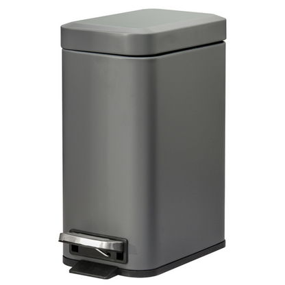 5L Steel Step Trash Can with Quiet-Closed Lid, Silent and Gentle Open,