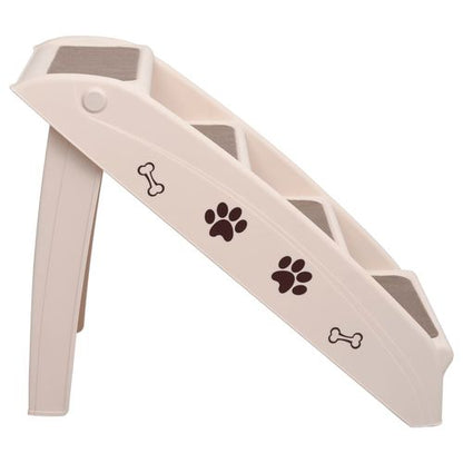 vidaXL Folding Dog Stairs Cream 62x40x49.5 cm