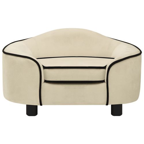 vidaXL Dog Sofa Cream 67x47x36 cm Plush
