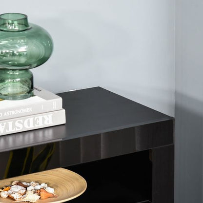 High Gloss LED Cabinet Cupboard Sideboard Console with RGB Lighting Black
