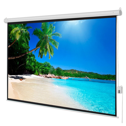 100" 4:3 80" x 60" Viewing Area Motorized Projector Screen with Remote Control Matte White