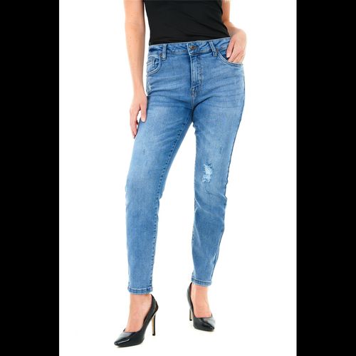RIP KNEE SKINNY MID BLUE WASH 28