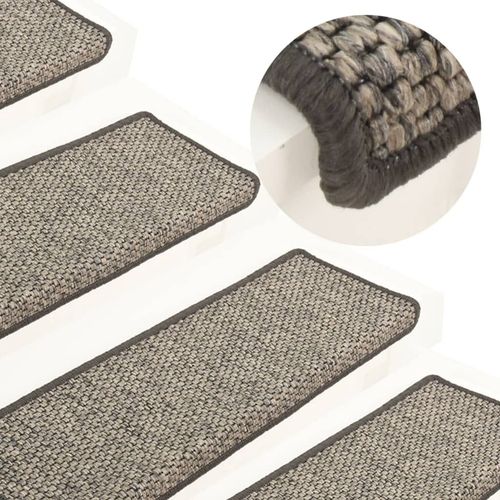 Self-adhesive Stair Mats 15 pcs 65x25 cm Grey and Beige