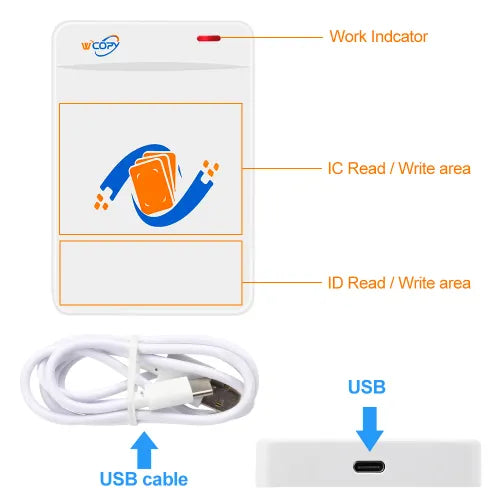 OBO HANDS NFC Smart Card Reader Writer - Fast RFID Copier & Duplicator