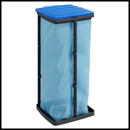 vidaXL Rubbish Bag Holders 2 pcs Black and Blue 60 L PP