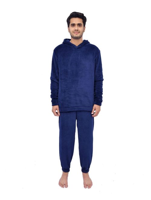 MENS FLEECE HOODIE & JOGGER SET NVY M